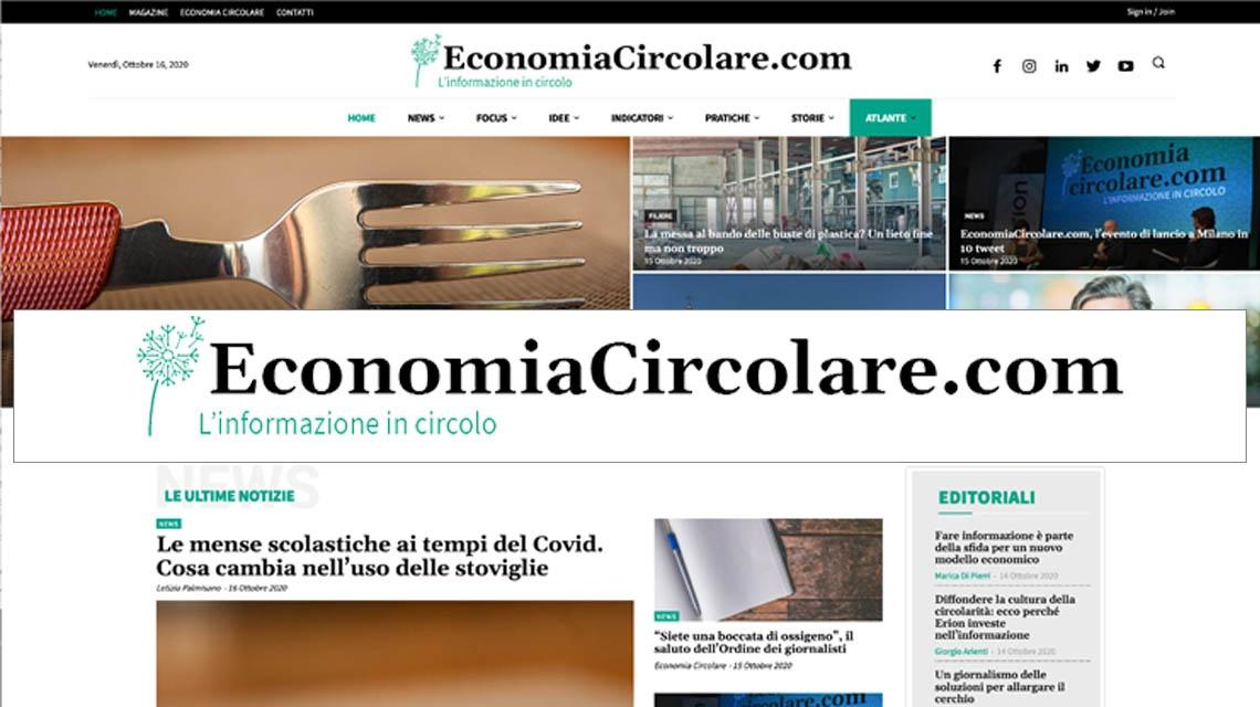 screenshot del portale sull'economia circolare