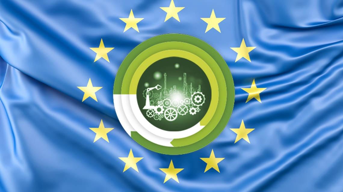 Bandiera Europa ed efficienza Piccole e Medie Imprese