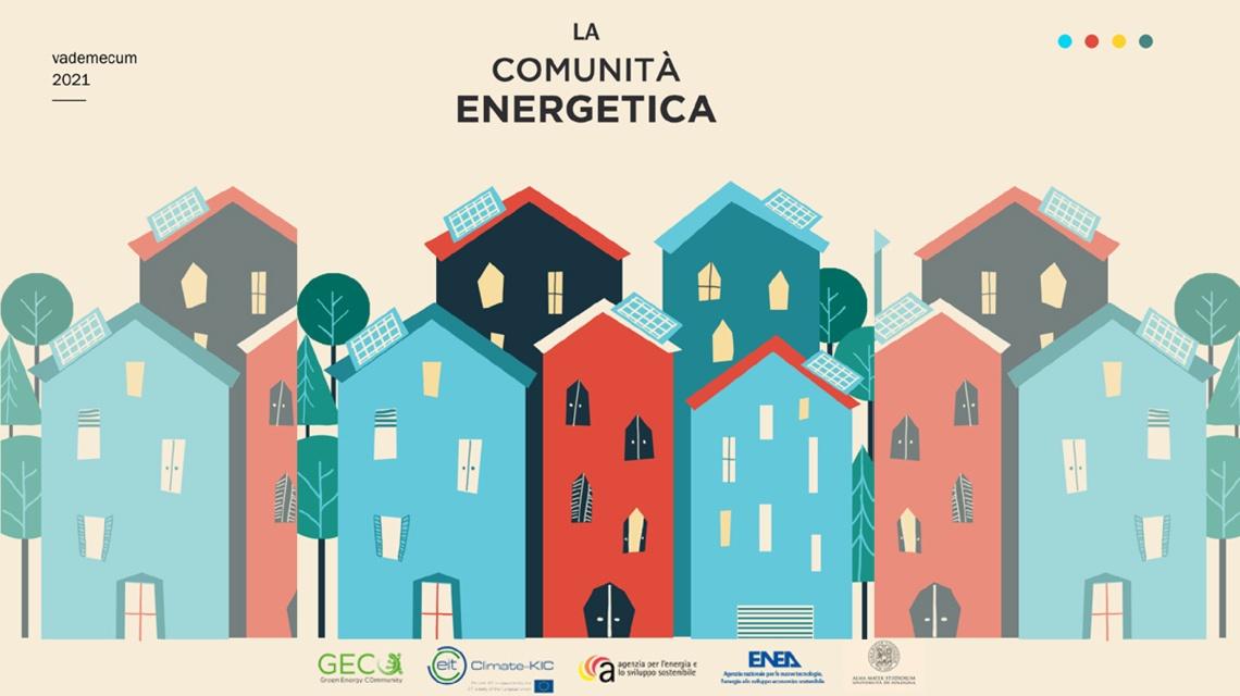 edifici che indicano una comunità energetica