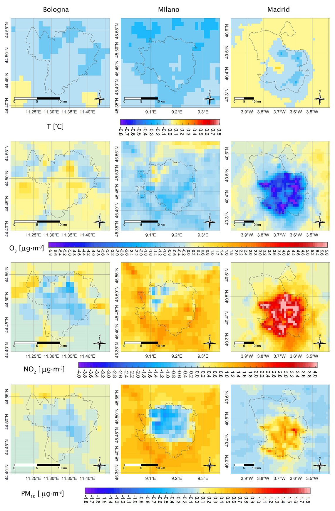 Grafico con la rappresentazione di temperature