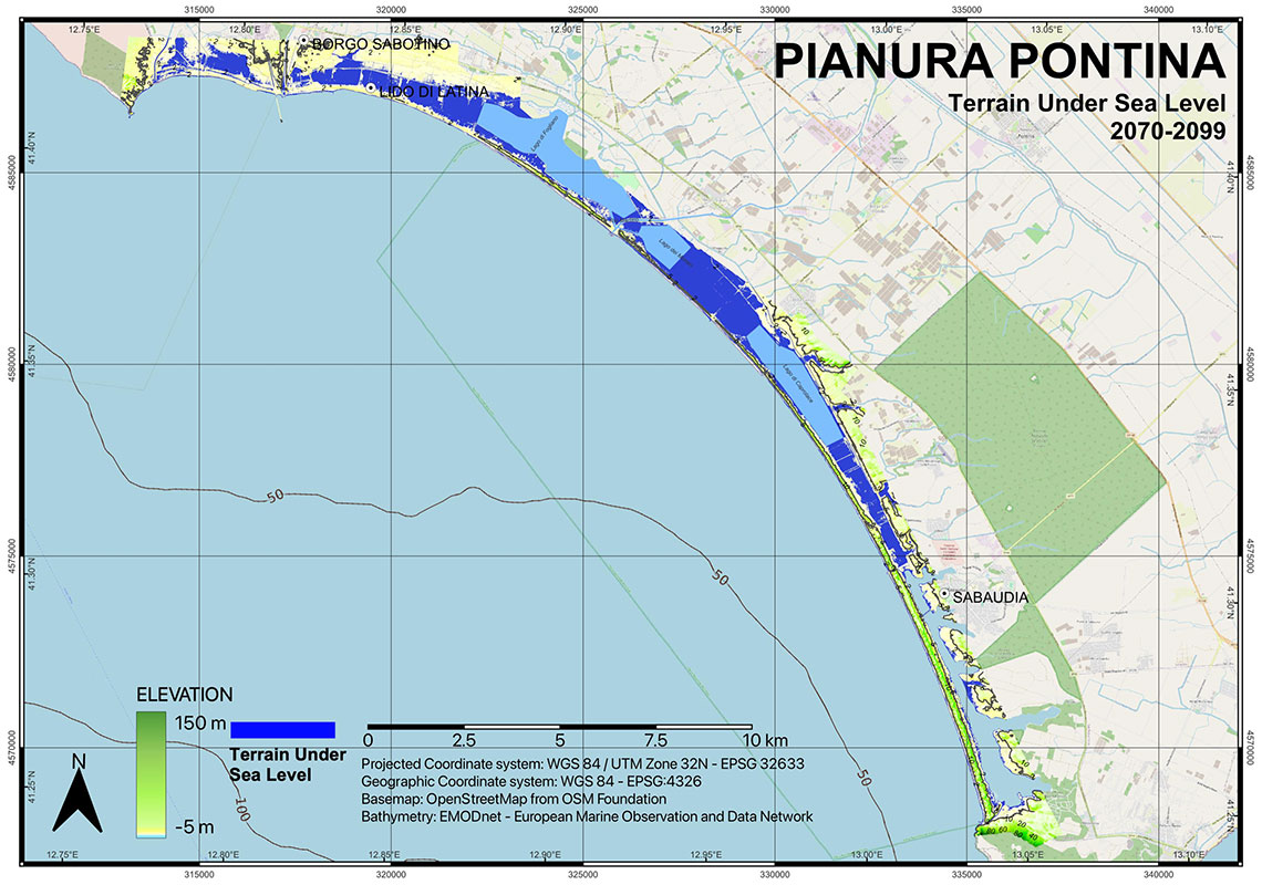 mappa pianura pontina