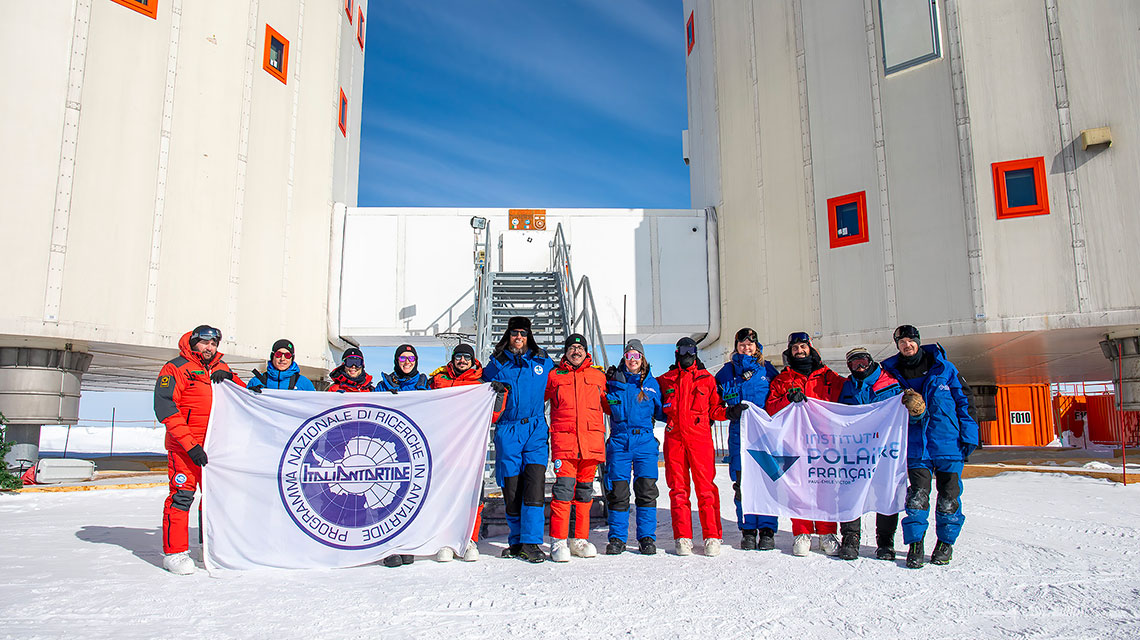 winter mission group in Antarctica