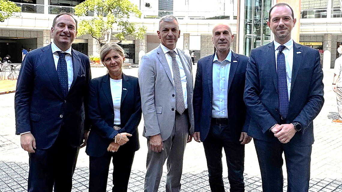 Da sinistra Danilo Lissoni (NTT DATA); Giulia Monteleone (ENEA); Andrea De Stefano (NTT DATA); Giorgio Graditi (ENEA); Giovanni Ponti (ENEA)
