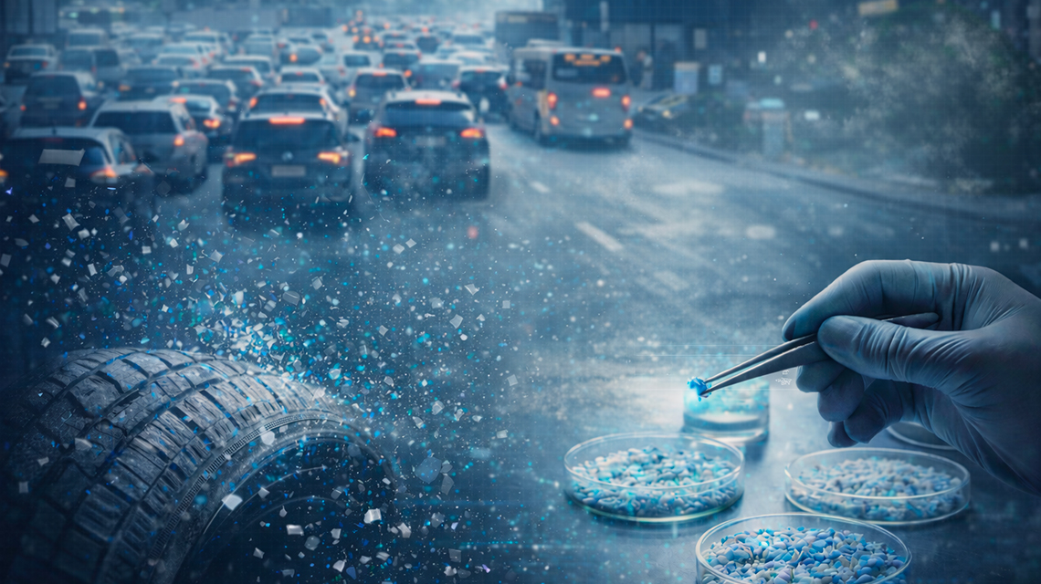 microplastiche da ruote di veicoli