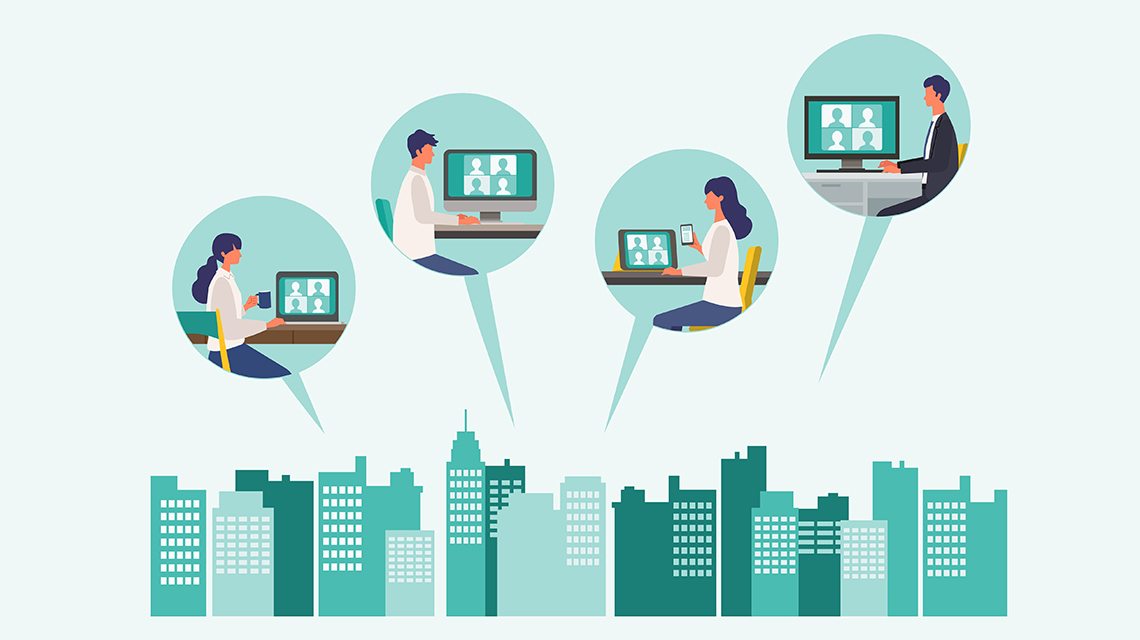 immagini iconiche sul telelavoro