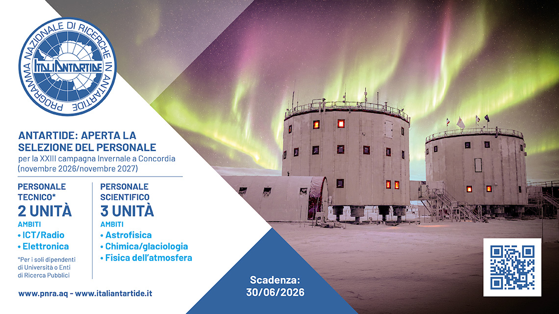 locandina per ricerca del personale per le stagioni in Antartide